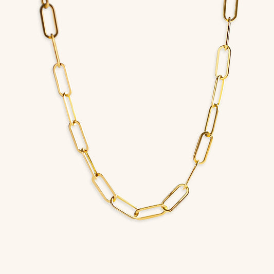 Gold Paperclip Chain Necklace | Ethically Sourced Stainless Steel with 18k Gold Plating 0