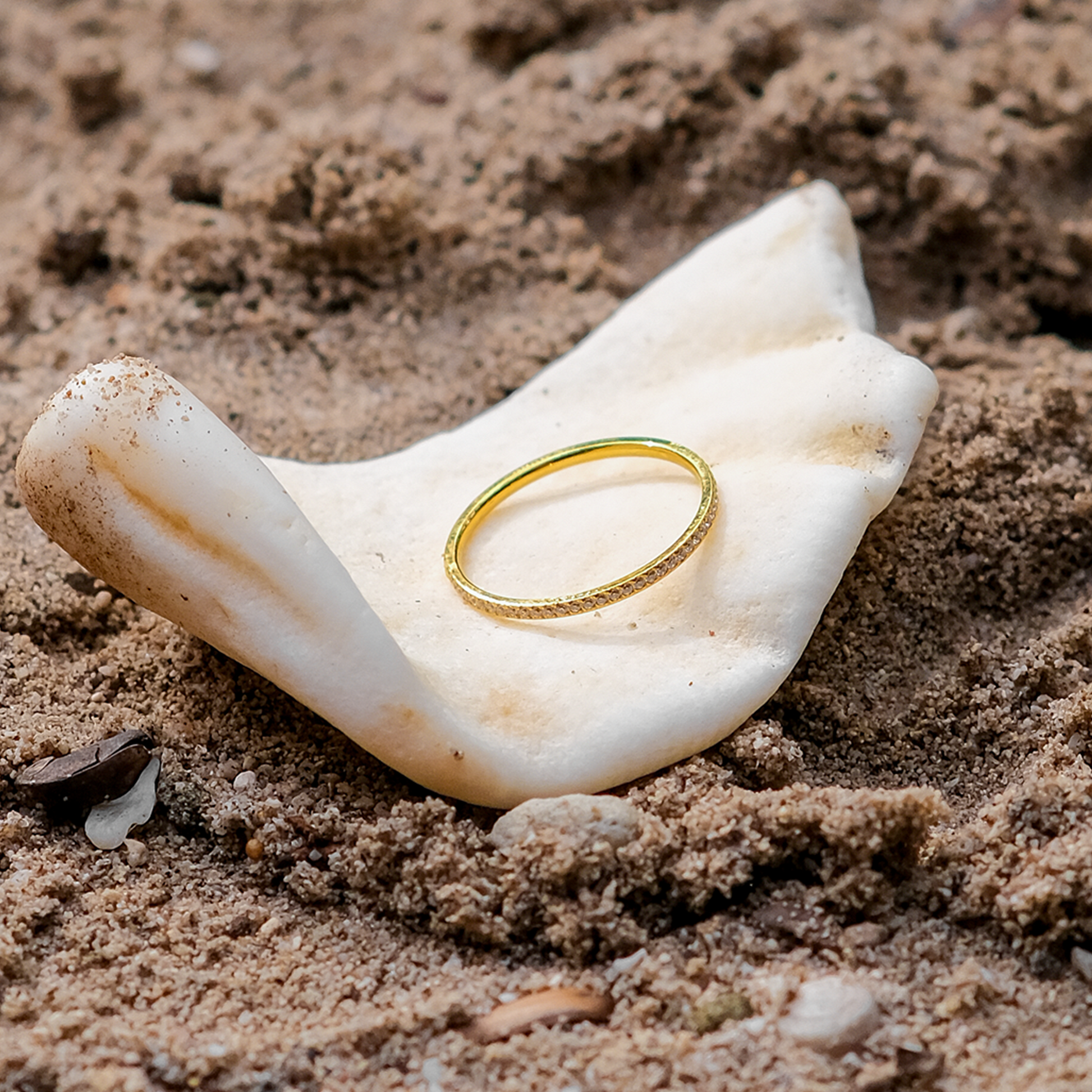 Gold Ring | Ethically Sourced Stainless Steel with Diamond Simulants 2