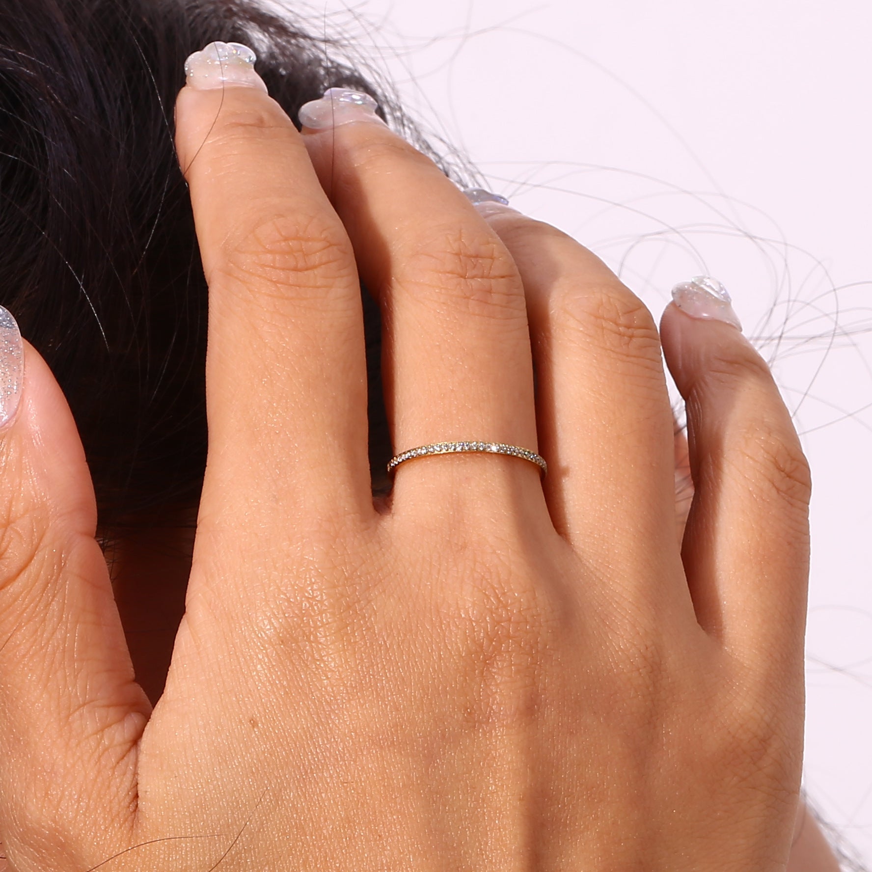 Gold Ring | Ethically Sourced Stainless Steel with Diamond Simulants 3