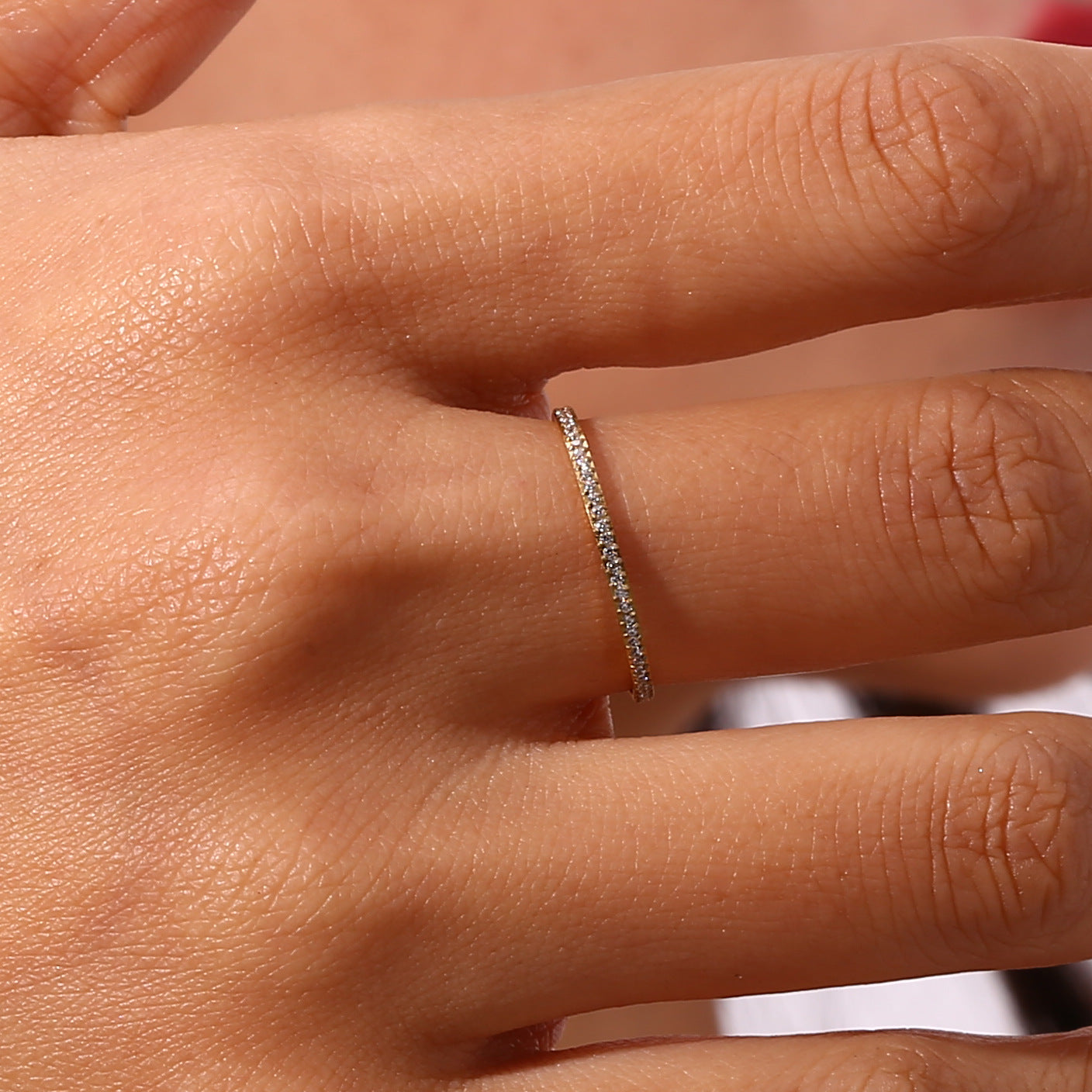 Gold Ring | Ethically Sourced Stainless Steel with Diamond Simulants 4