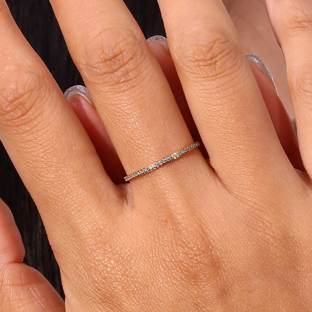 Gold Ring | Ethically Sourced Stainless Steel with Diamond Simulants 5