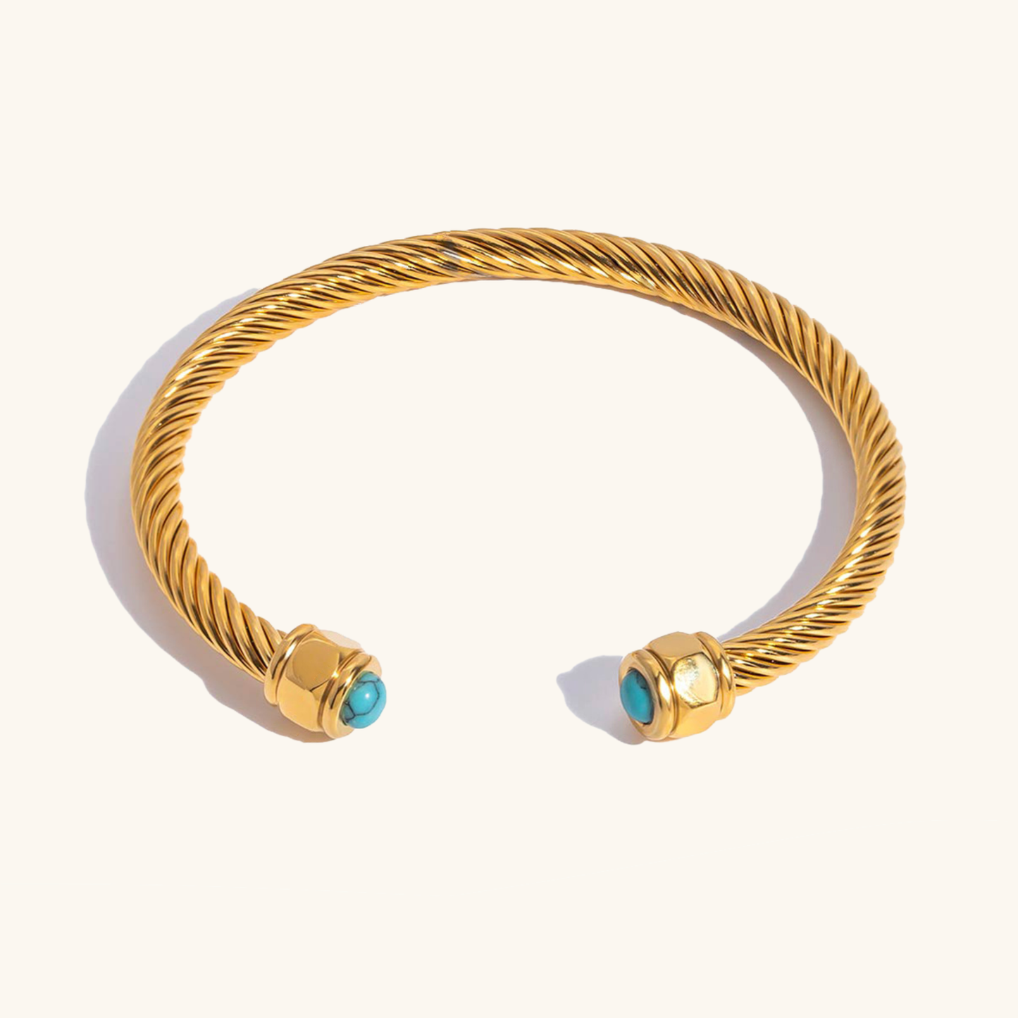 Gold Rope Bangle Bracelet | Hypoallergenic with Gemstone Accents 5