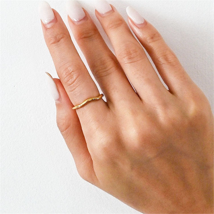 Gold Stacker Ring | Ethically Sourced Stainless Steel-Plated 14k Gold 3