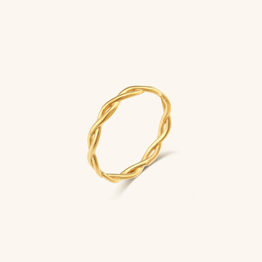 Gold Twisted Ring | Ethically Sourced Stainless Steel-Plated 18k Gold 0