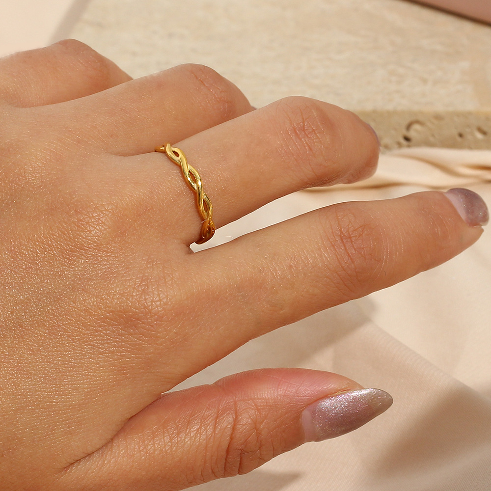Gold Twisted Ring | Ethically Sourced Stainless Steel-Plated 18k Gold 1