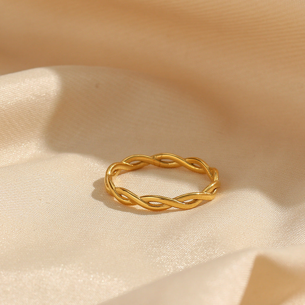 Gold Twisted Ring | Ethically Sourced Stainless Steel-Plated 18k Gold 3