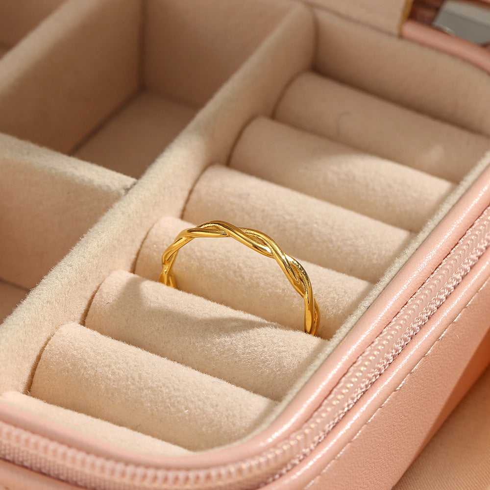 Gold Twisted Ring | Ethically Sourced Stainless Steel-Plated 18k Gold 5
