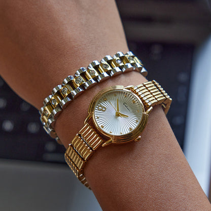 Gold Watchband Bracelet | Waterproof 18k Gold with Diamond Simulants 2