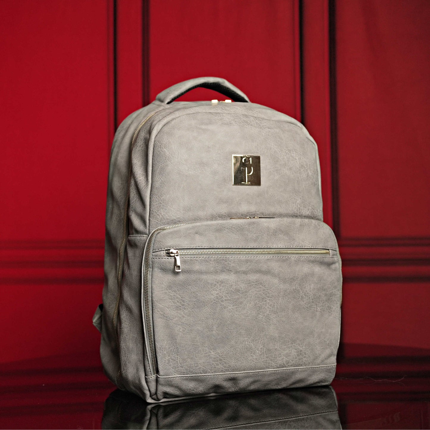Ensemble de 3 sacs en cuir Luciano gris vieilli