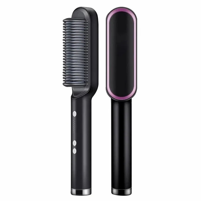 Hair Dryer Brush | 2-in-1 Straighten and Curl with Tourmaline Ceramic 0
