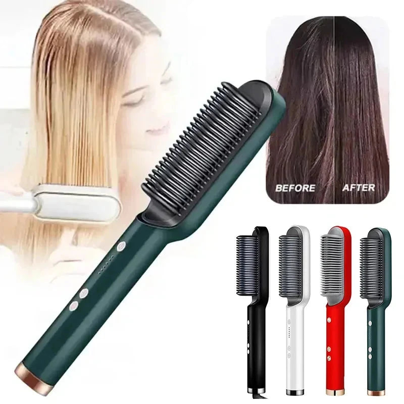 Hair Dryer Brush | 2-in-1 Straighten and Curl with Tourmaline Ceramic 1