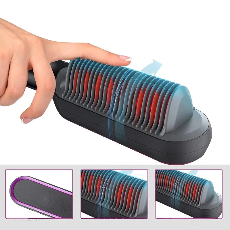Hair Dryer Brush | 2-in-1 Straighten and Curl with Tourmaline Ceramic 3