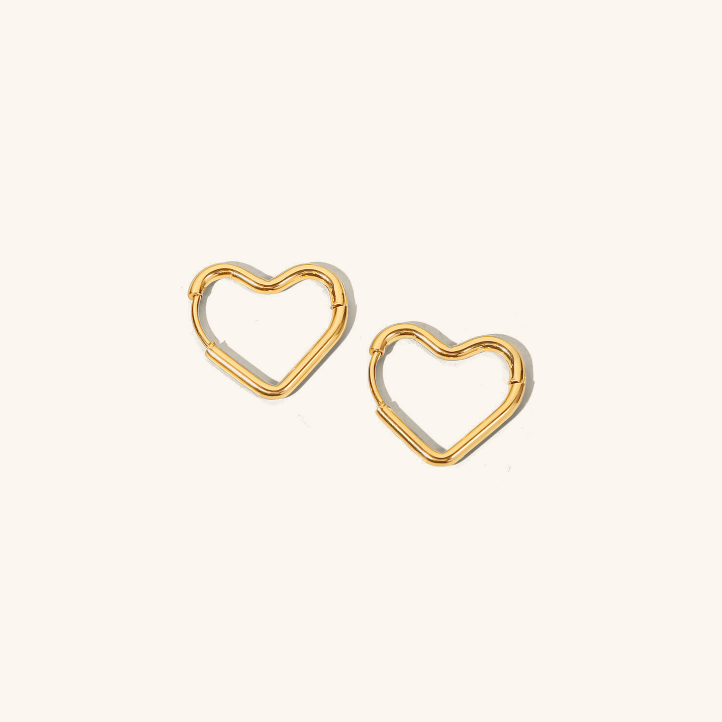 Heart-Shaped Hoop Earrings | Waterproof 18k Gold with Hypoallergenic Design 0