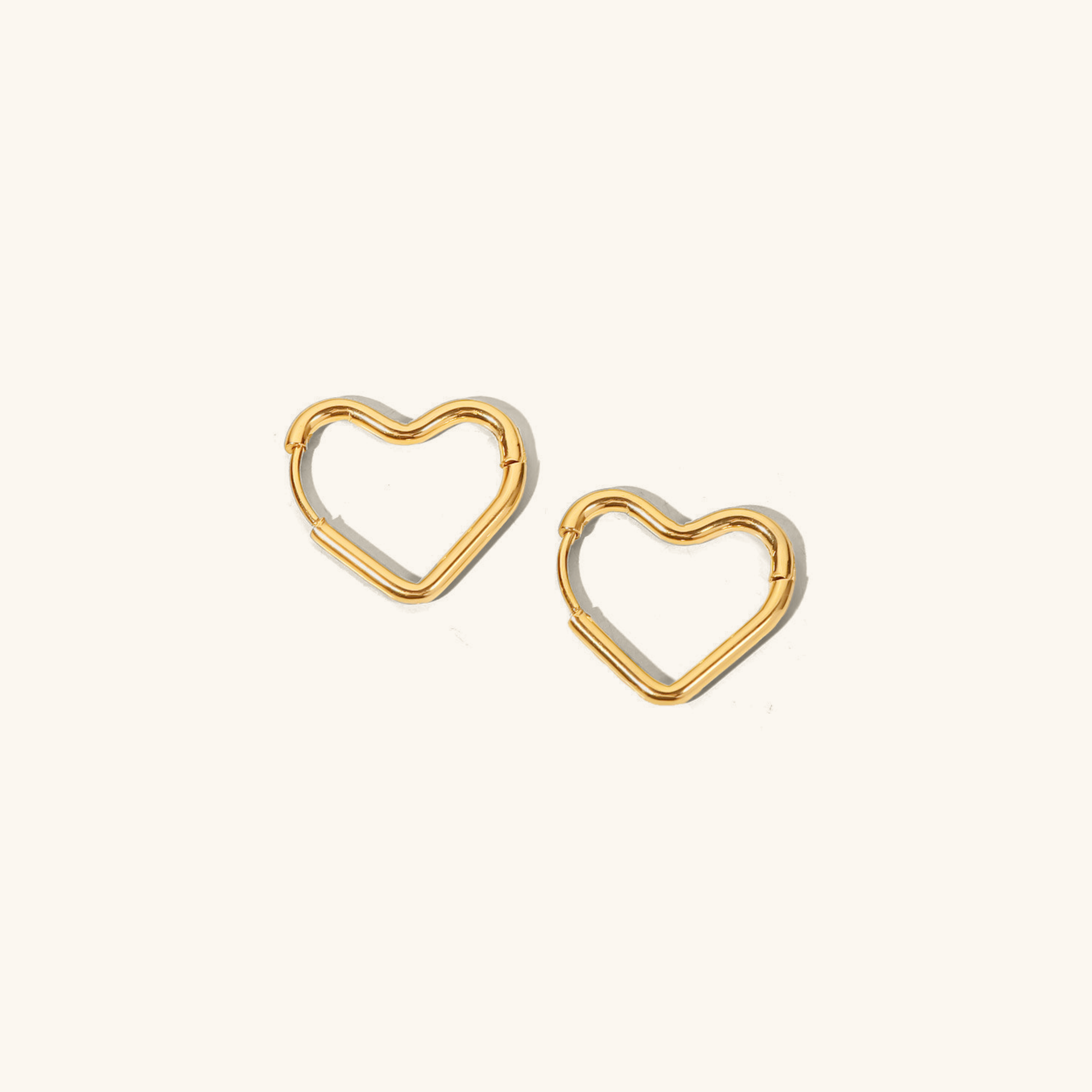 Heart-Shaped Hoop Earrings | Waterproof 18k Gold with Hypoallergenic Design 0