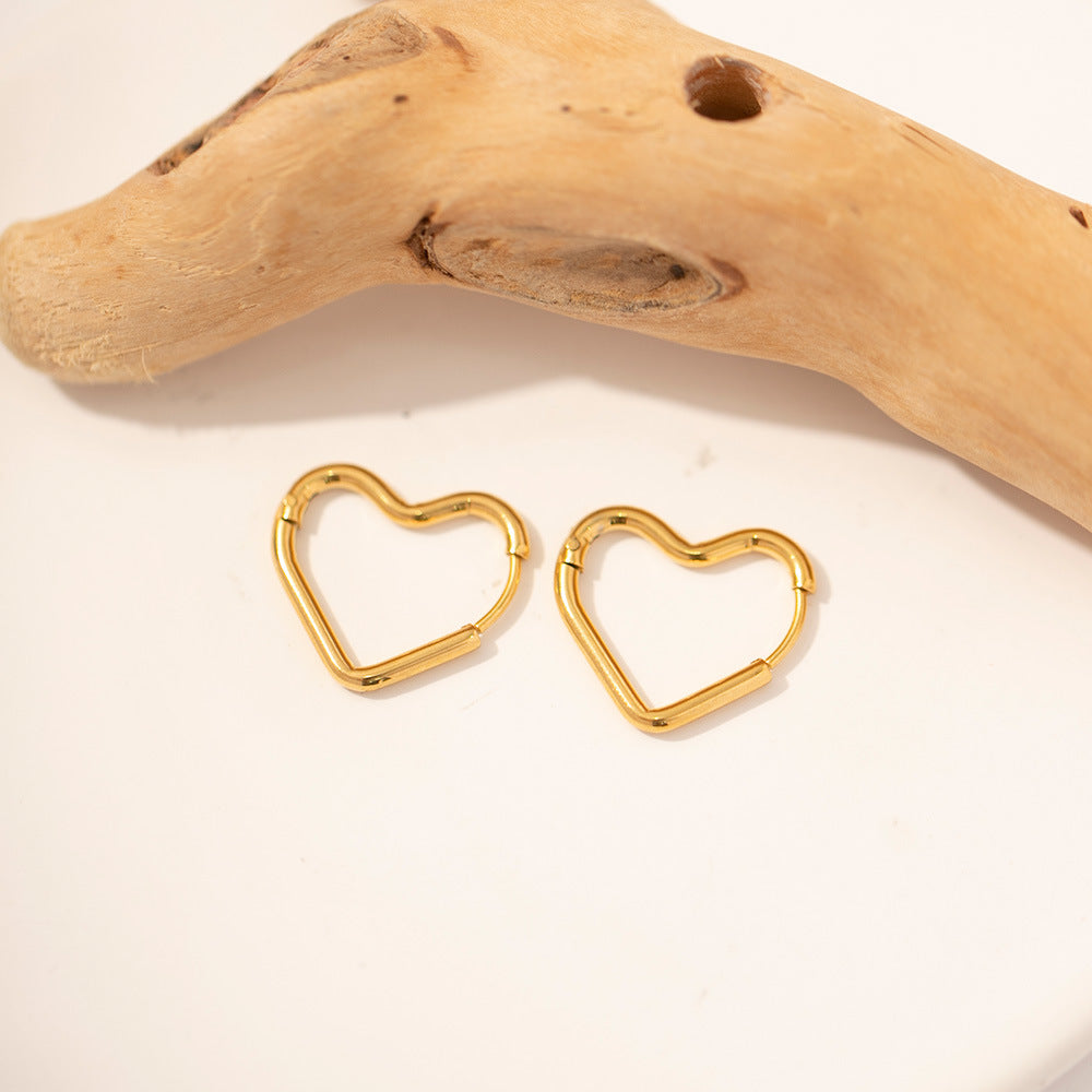 Heart-Shaped Hoop Earrings | Waterproof 18k Gold with Hypoallergenic Design 4
