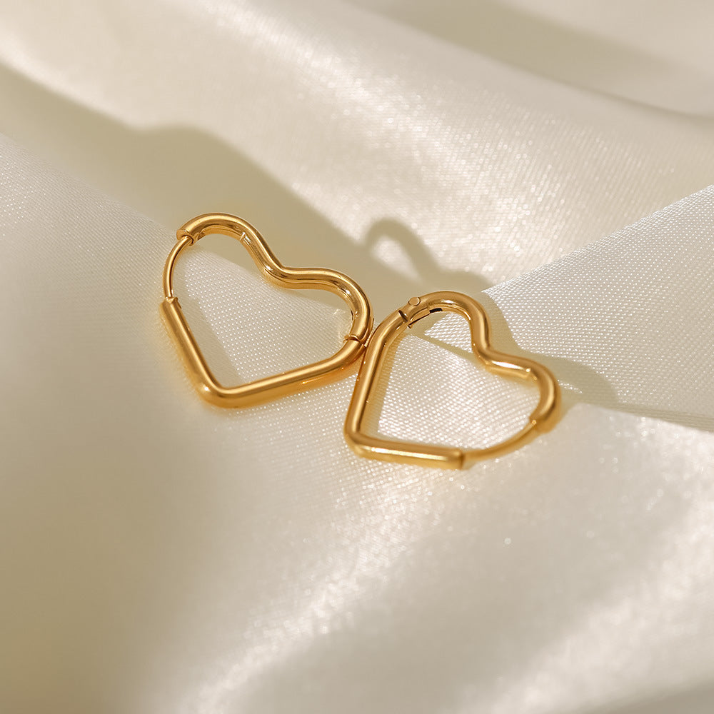 Heart-Shaped Hoop Earrings | Waterproof 18k Gold with Hypoallergenic Design 5
