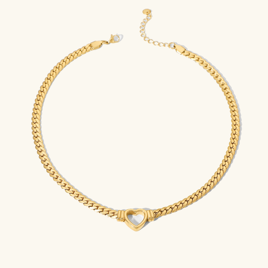 Heart Choker Necklace | Minimalist 14k Gold Design with Hypoallergenic Features 0