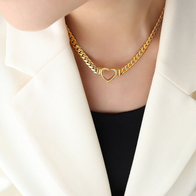 Heart Choker Necklace | Minimalist 14k Gold Design with Hypoallergenic Features 3