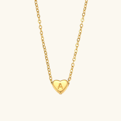 Heart Initial Necklace | Waterproof 18k Gold with Personalization 0
