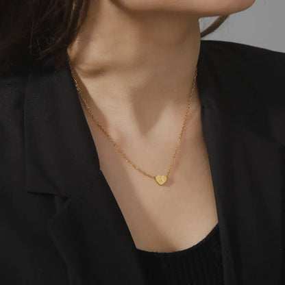 Heart Initial Necklace | Waterproof 18k Gold with Personalization 1