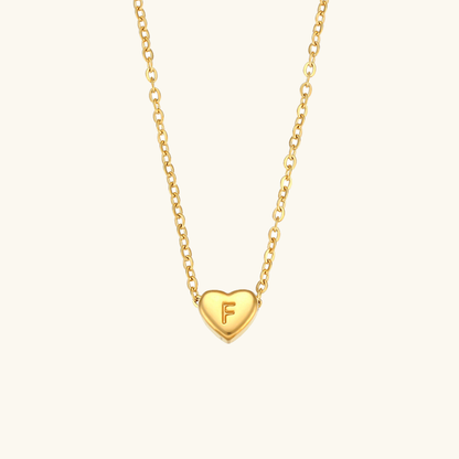 Heart Initial Necklace | Waterproof 18k Gold with Personalization 10
