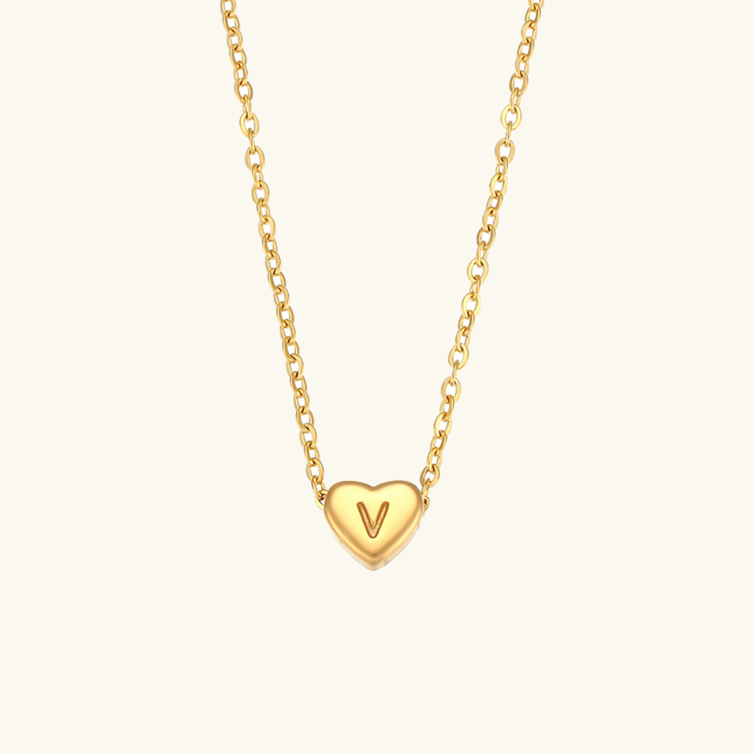 Heart Initial Necklace | Waterproof 18k Gold with Personalization 11