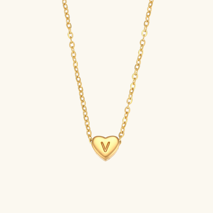 Heart Initial Necklace | Waterproof 18k Gold with Personalization 11