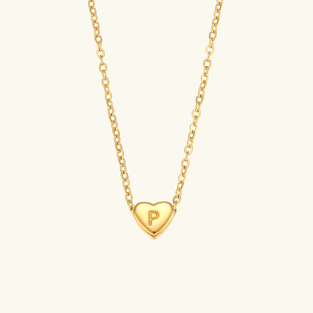 Heart Initial Necklace | Waterproof 18k Gold with Personalization 12
