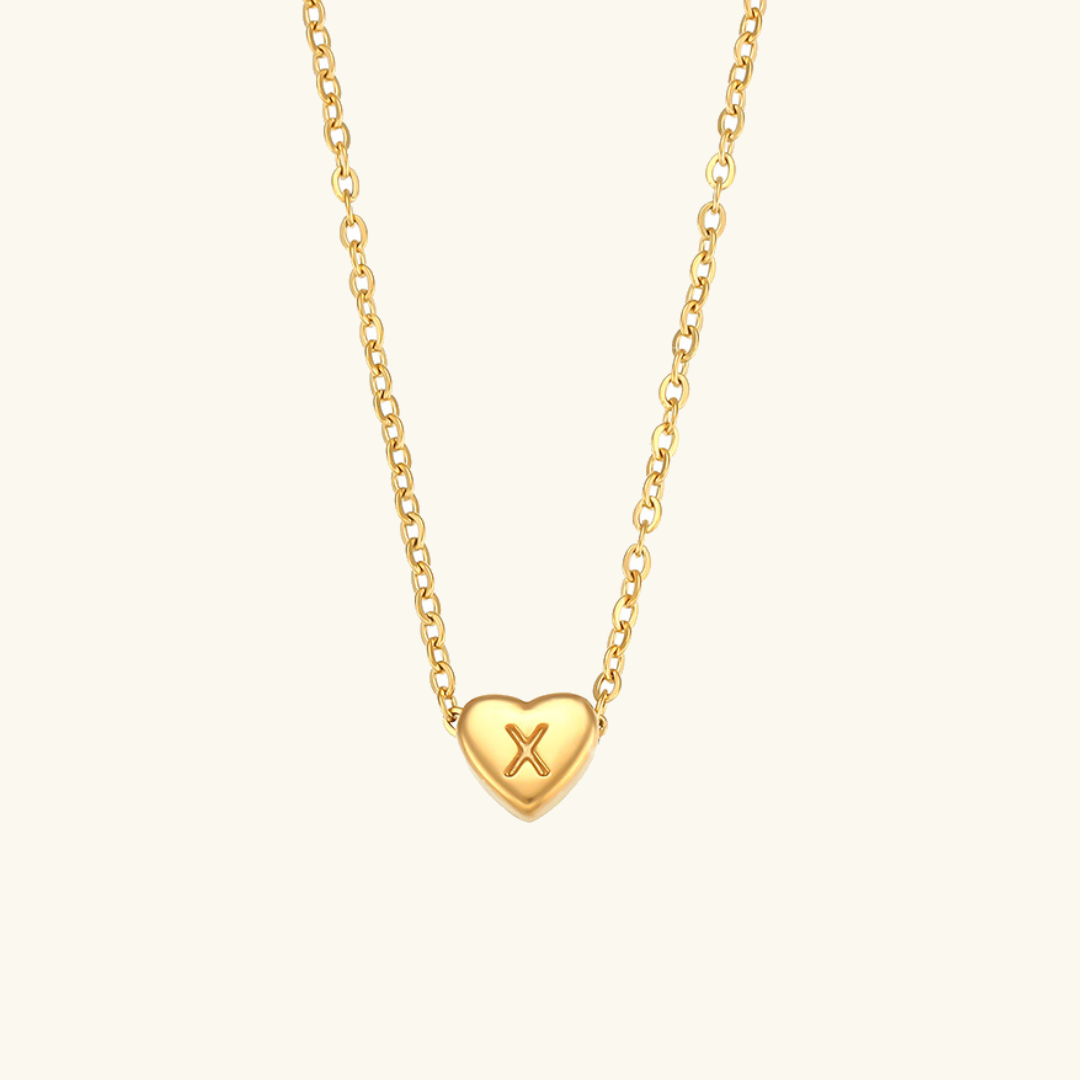 Heart Initial Necklace | Waterproof 18k Gold with Personalization 13