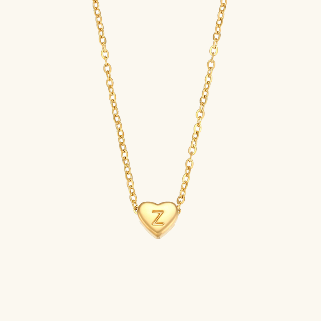 Heart Initial Necklace | Waterproof 18k Gold with Personalization 14