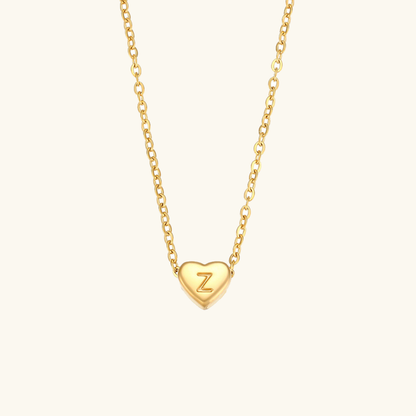 Heart Initial Necklace | Waterproof 18k Gold with Personalization 14