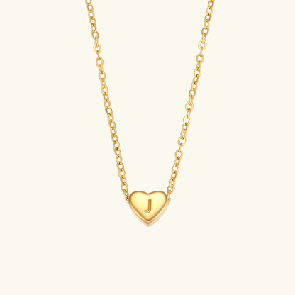Heart Initial Necklace | Waterproof 18k Gold with Personalization 15