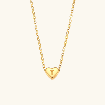 Heart Initial Necklace | Waterproof 18k Gold with Personalization 17