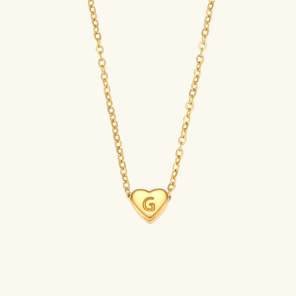 Heart Initial Necklace | Waterproof 18k Gold with Personalization 18