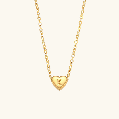 Heart Initial Necklace | Waterproof 18k Gold with Personalization 19