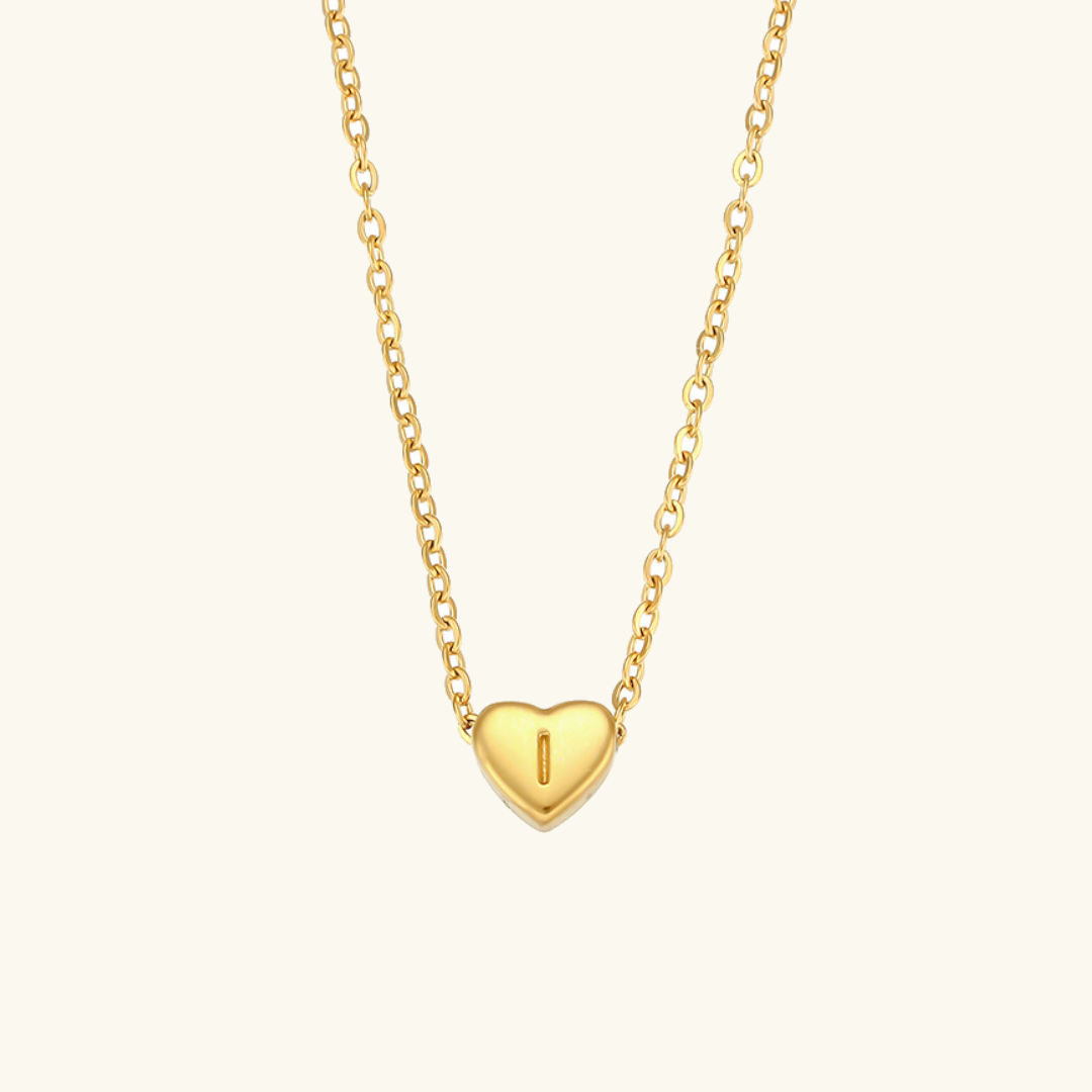 Heart Initial Necklace | Waterproof 18k Gold with Personalization 20