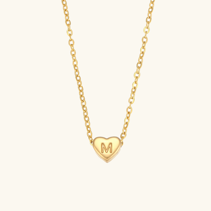 Heart Initial Necklace | Waterproof 18k Gold with Personalization 21