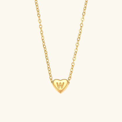 Heart Initial Necklace | Waterproof 18k Gold with Personalization 22