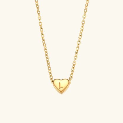 Heart Initial Necklace | Waterproof 18k Gold with Personalization 23