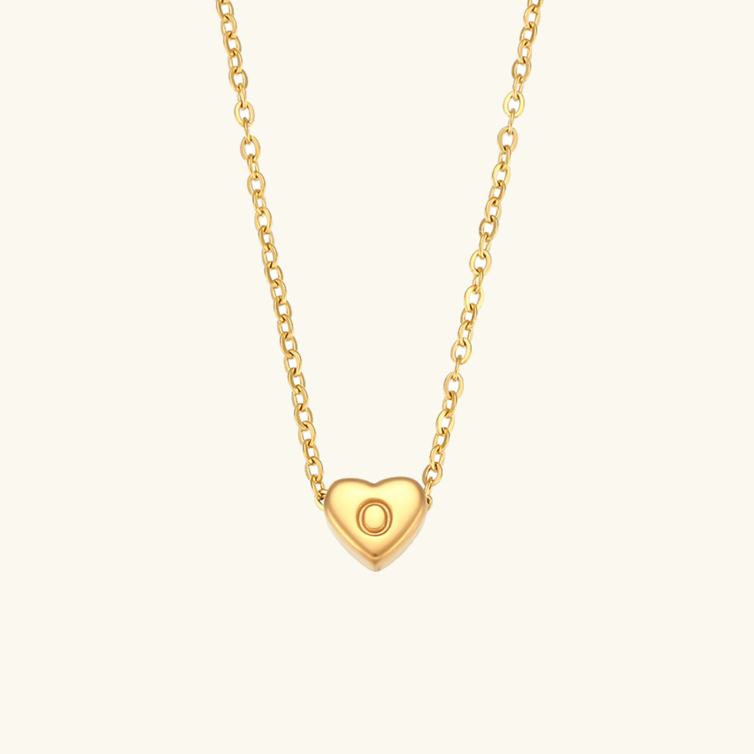 Heart Initial Necklace | Waterproof 18k Gold with Personalization 24