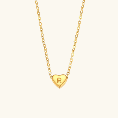 Heart Initial Necklace | Waterproof 18k Gold with Personalization 26
