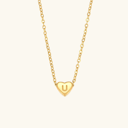 Heart Initial Necklace | Waterproof 18k Gold with Personalization 27