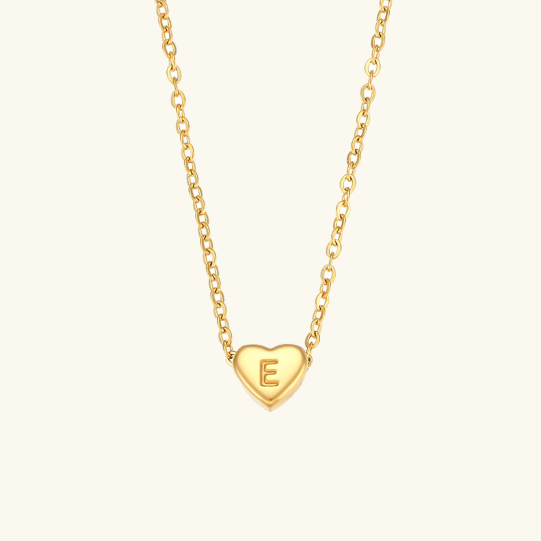Heart Initial Necklace | Waterproof 18k Gold with Personalization 29