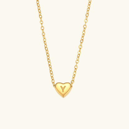 Heart Initial Necklace | Waterproof 18k Gold with Personalization 30