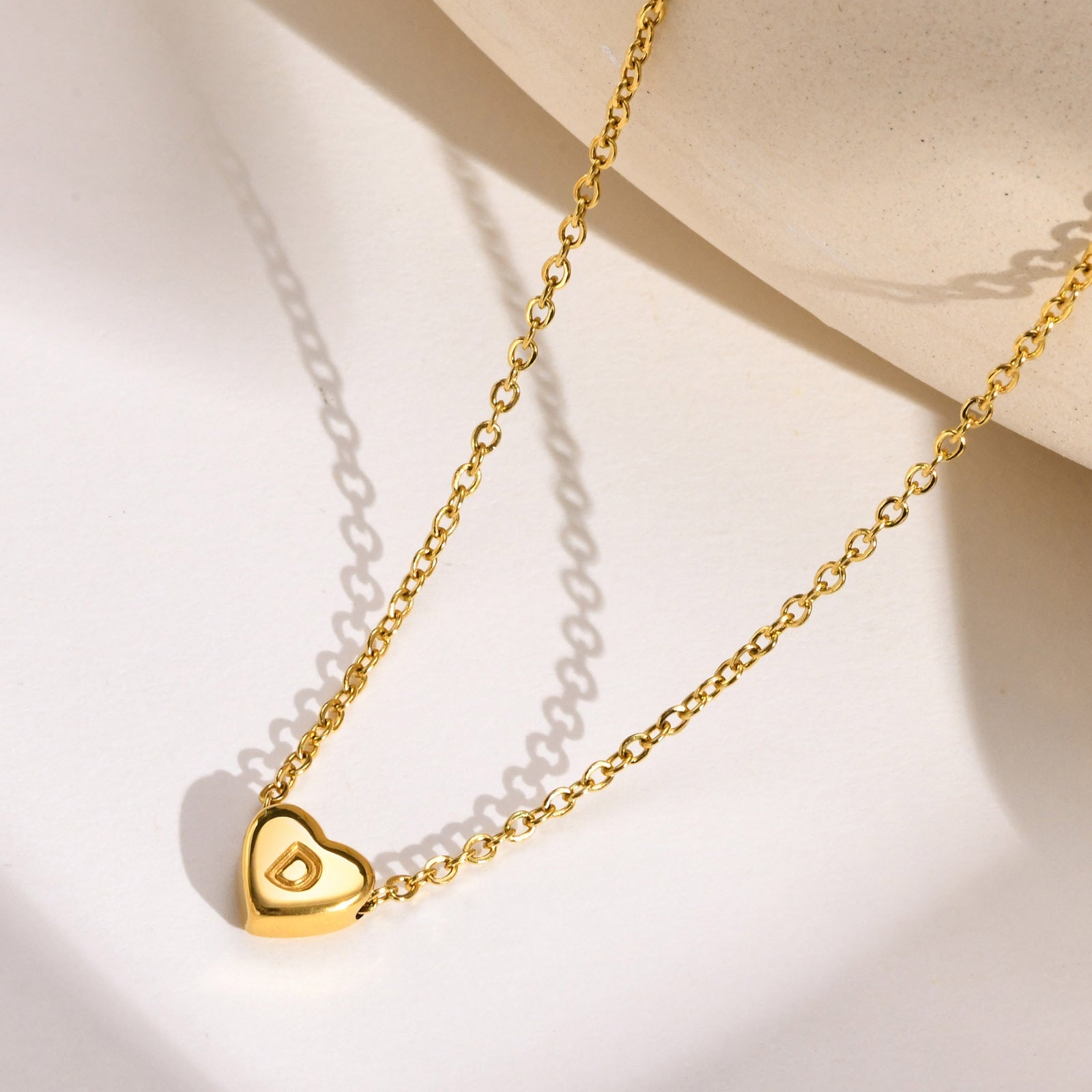 Heart Initial Necklace | Waterproof 18k Gold with Personalization 4