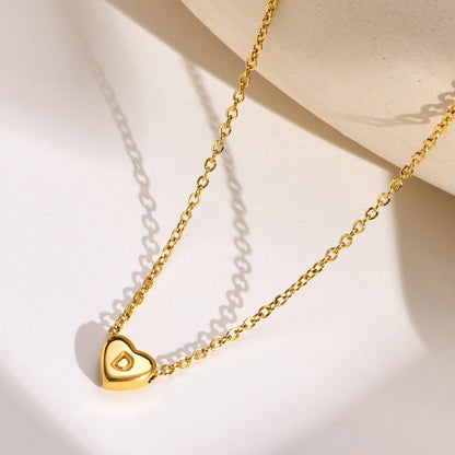 Heart Initial Necklace | Waterproof 18k Gold with Personalization 4
