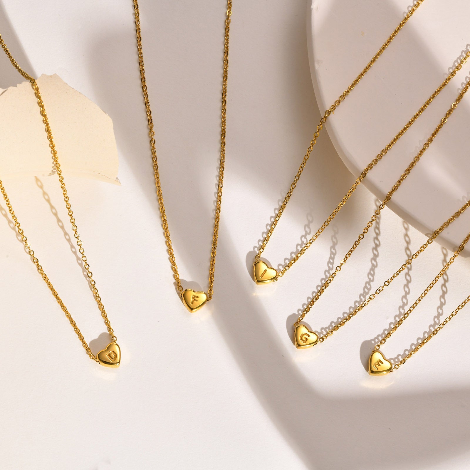 Heart Initial Necklace | Waterproof 18k Gold with Personalization 5