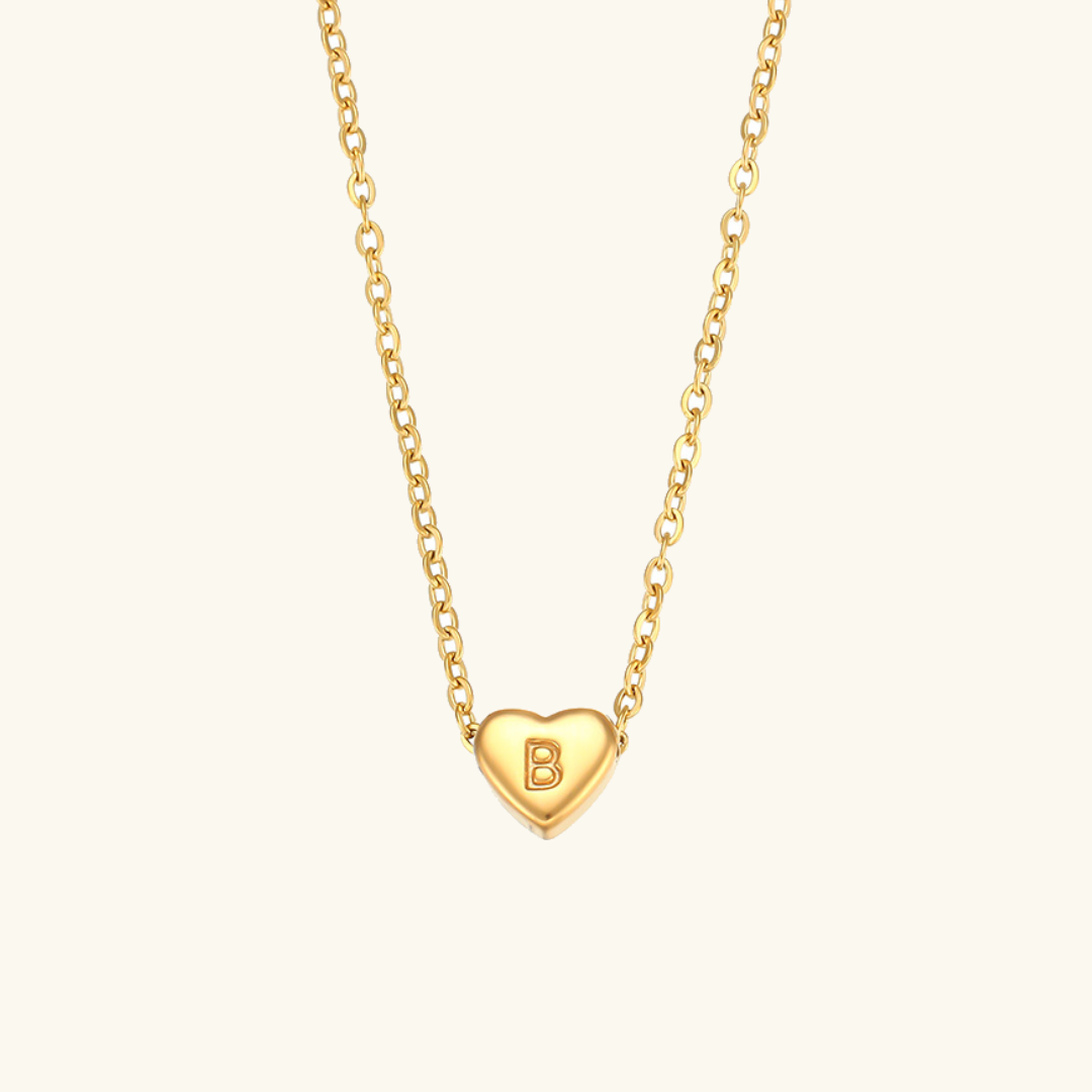 Heart Initial Necklace | Waterproof 18k Gold with Personalization 6