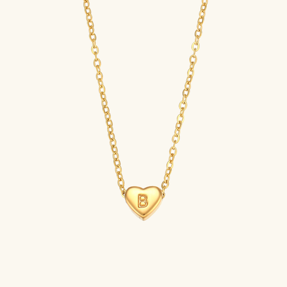 Heart Initial Necklace | Waterproof 18k Gold with Personalization 6