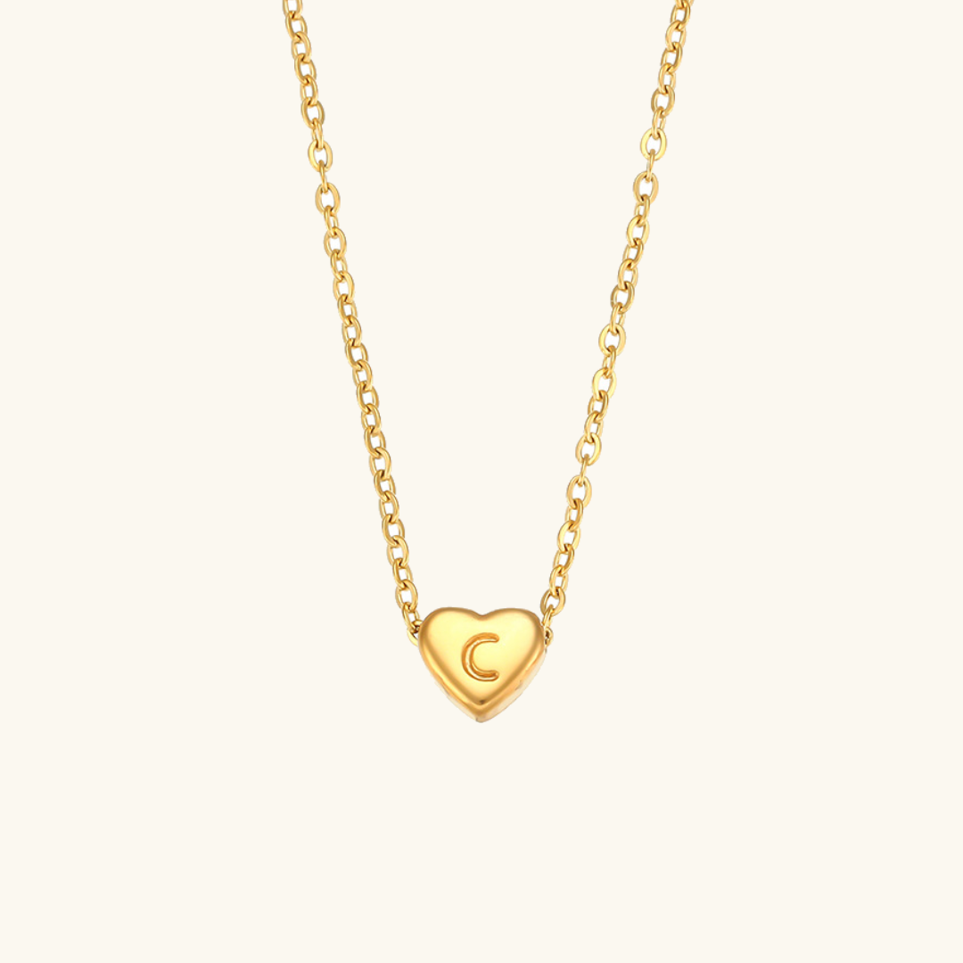 Heart Initial Necklace | Waterproof 18k Gold with Personalization 7